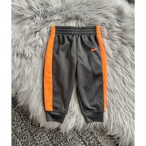 Nike Therma Fit Infant/Baby Size 12 Month Grey & Neon‎ Orange Pants